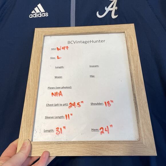 ADIDAS ATLANTA BRAVES WARMUP JACKET Blue GRAY MENS Large - Picture 12 of 16